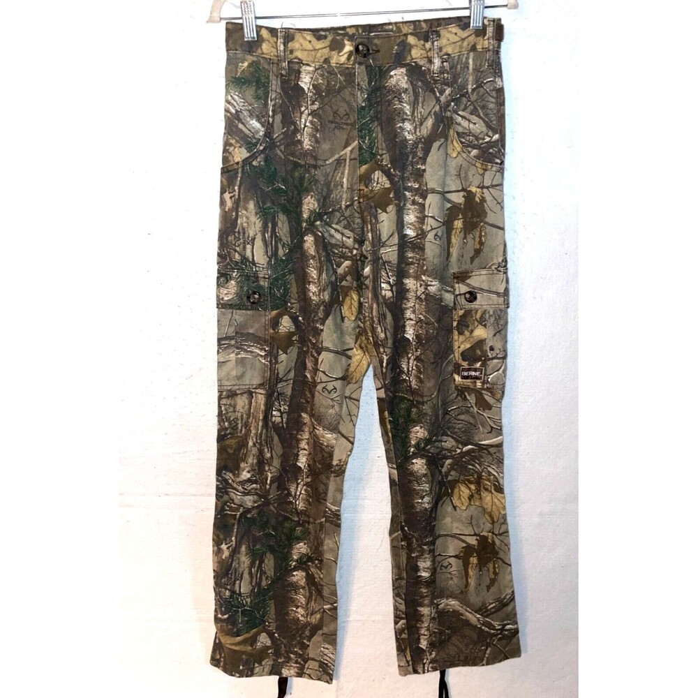 Berne Realtree Edge Relaxed Fit Camo Cargo Pants Men's sz S Adjustable Pockets